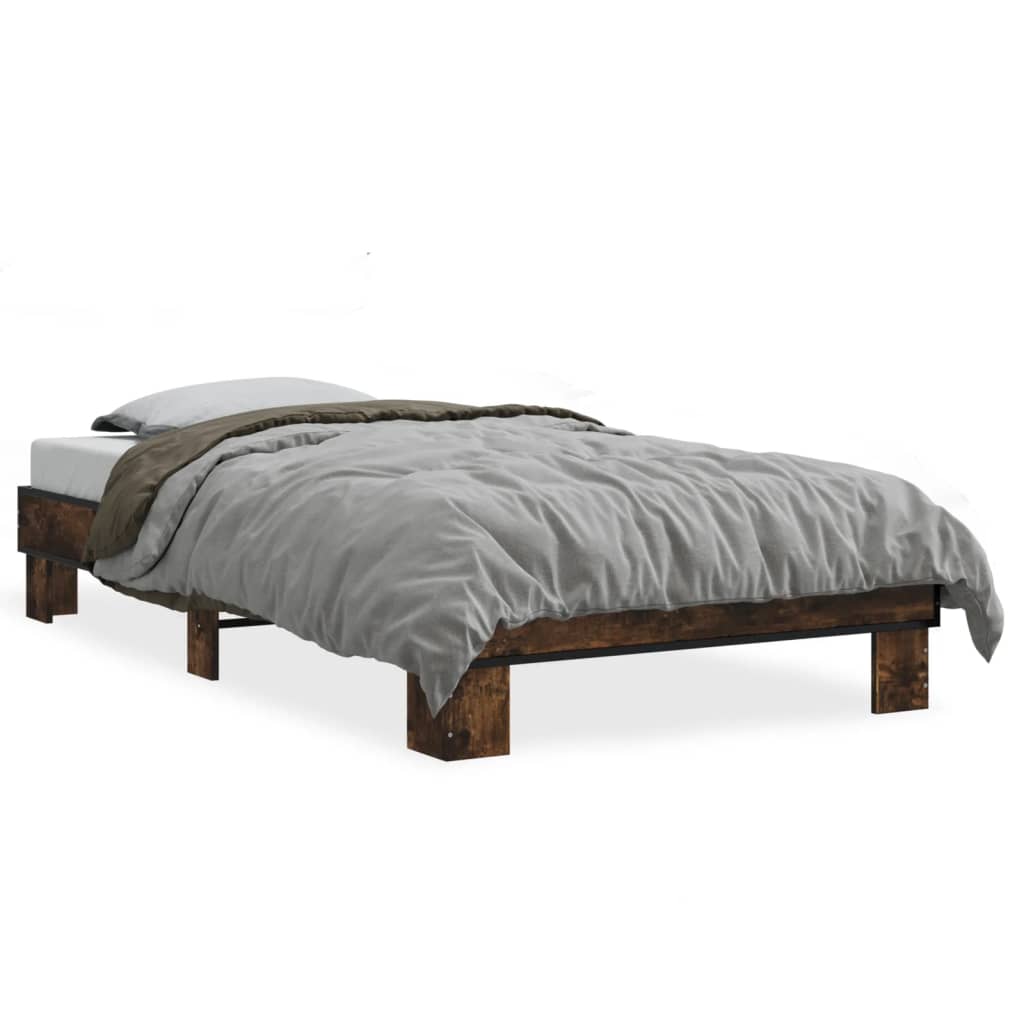 Smoked Oak Single Bed Frame 90x190 cm - No Mattress Included
