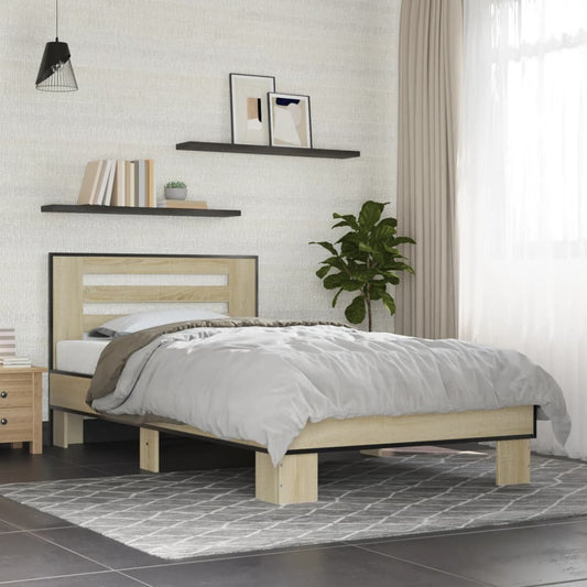 Sonoma Oak Single Bed Frame 90x190 cm - Without Mattress