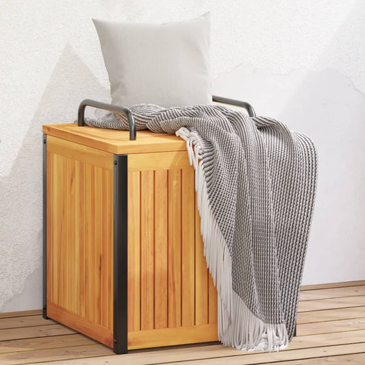 Acacia & Steel Outdoor Cushion Box 45x45x45/53 cm