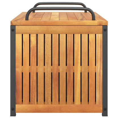 Acacia Wood & Steel Outdoor Cushion Box 85x45x45cm