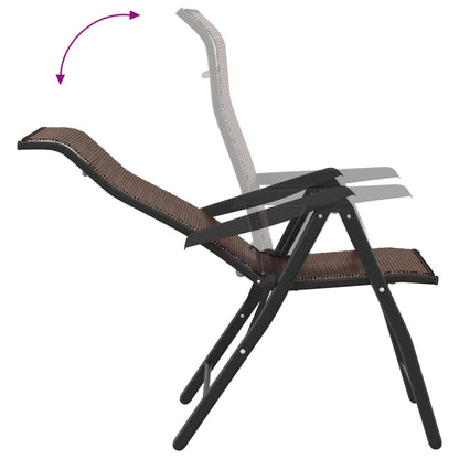Brown Poly Rattan Folding Garden Chairs - Set of 4, Outdoor Seating
