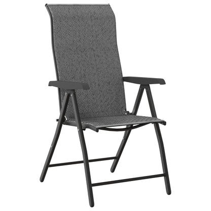 Grey Poly Rattan Folding Garden Chairs - Set of 4