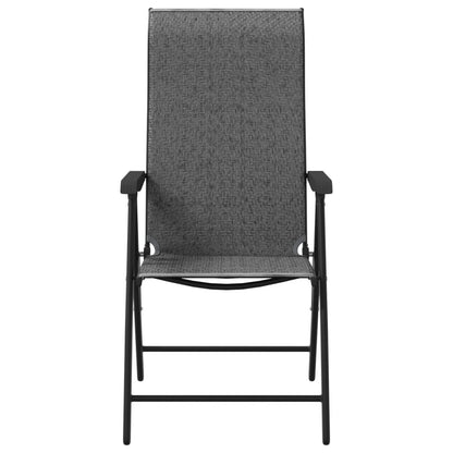 Grey Poly Rattan Folding Garden Chairs - Set of 4