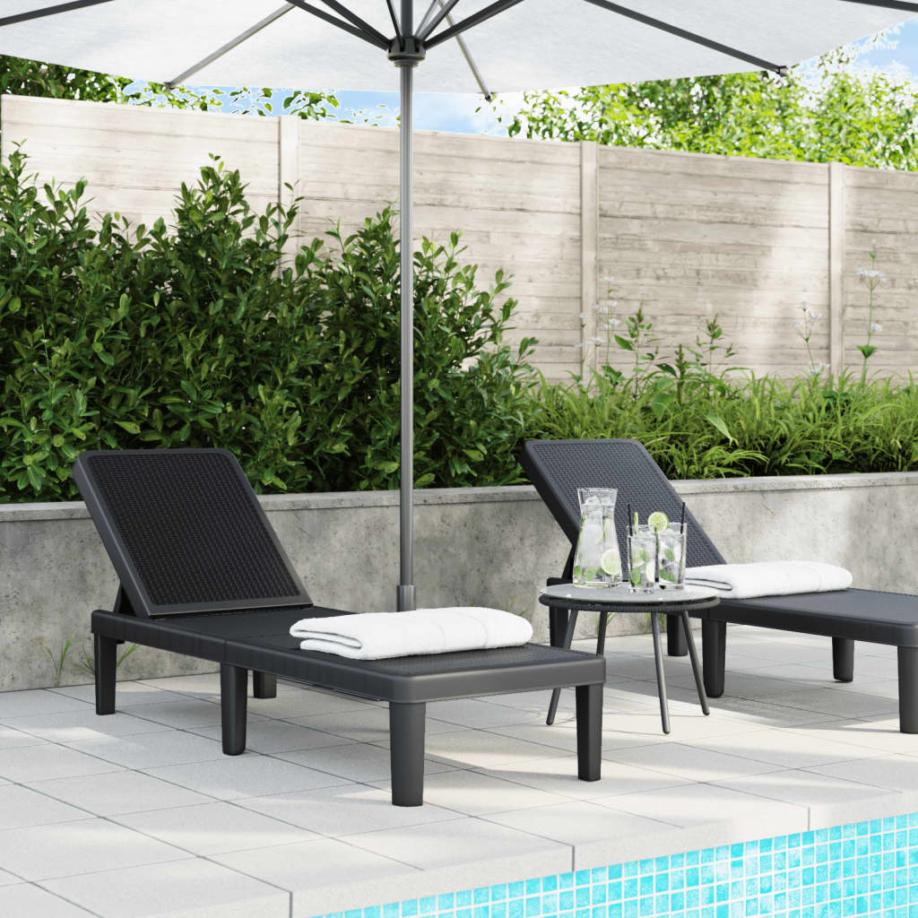 Polypropylene Sun Lounger, 4-Way Adjustable, 155.5x57x28 cm