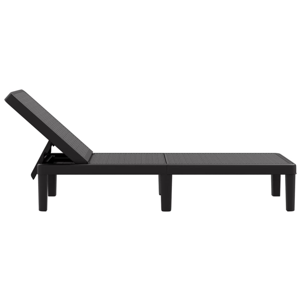 Polypropylene Sun Lounger, 4-Way Adjustable, 155.5x57x28 cm