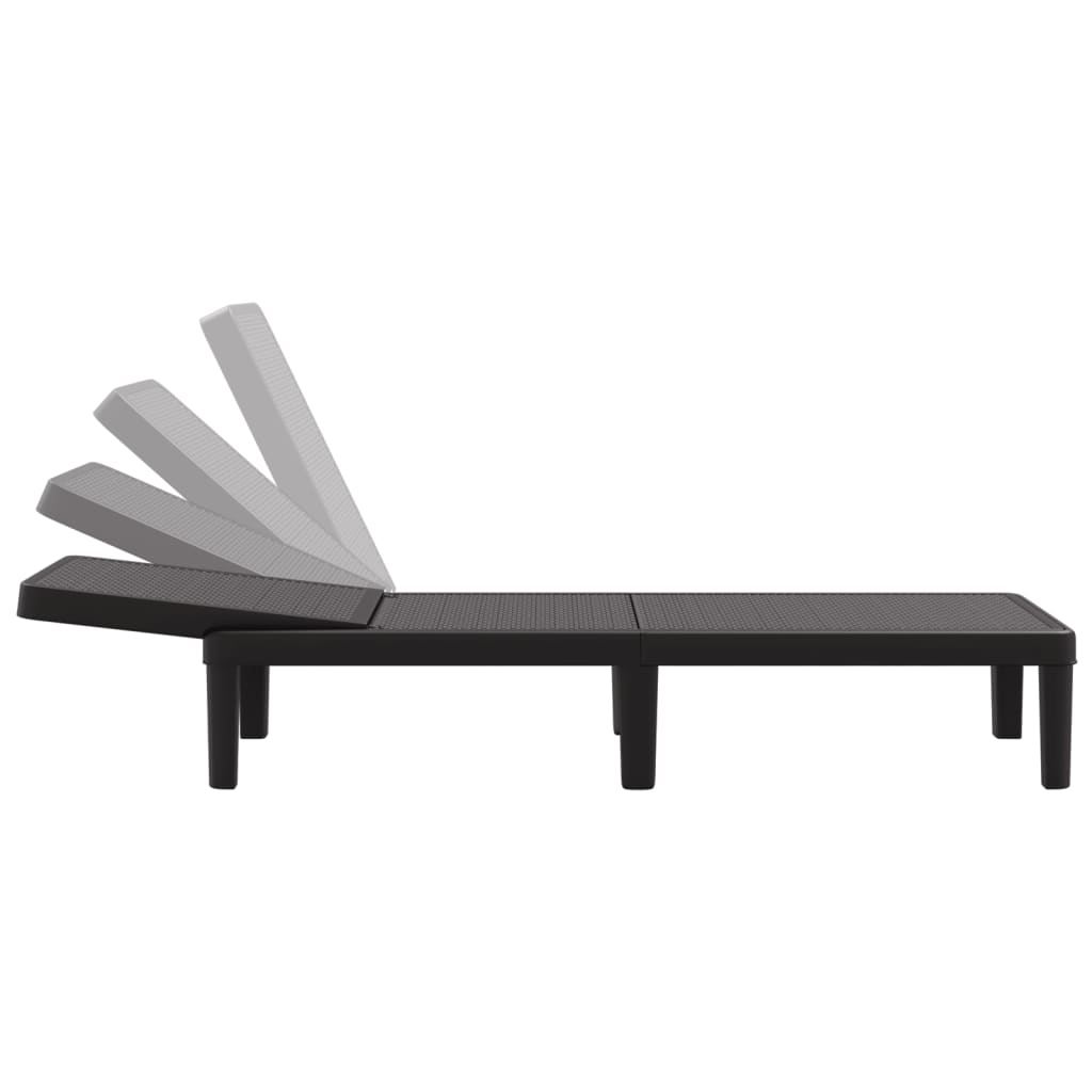 Polypropylene Sun Lounger, 4-Way Adjustable, 155.5x57x28 cm