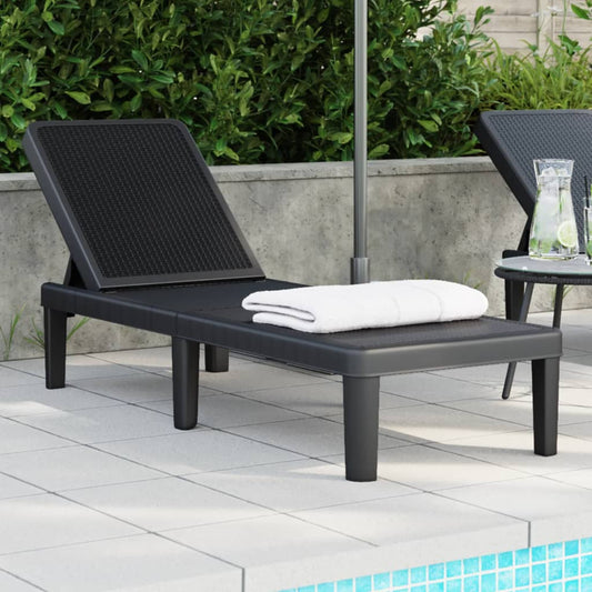 Polypropylene Sun Lounger, 4-Way Adjustable, 155.5x57x28 cm