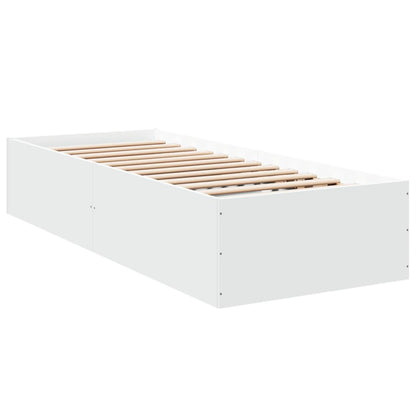 White Engineered Wood Bed Frame 75x190 cm - Small Single