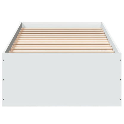 White Engineered Wood Bed Frame 75x190 cm - Small Single