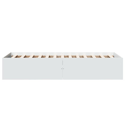 White Engineered Wood Bed Frame 75x190 cm - Small Single