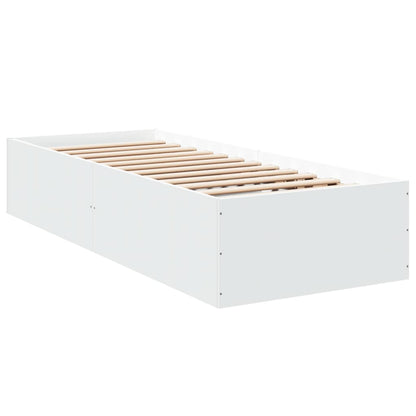 White Engineered Wood Bed Frame 75x190 cm - Small Single
