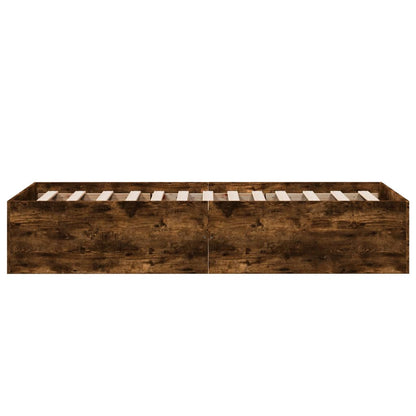 Smoked Oak Small Single Bed Frame 75x190 cm - Engineered Wood