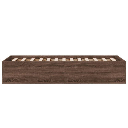 Brown Oak Small Single Bed Frame 75x190 cm - No Mattress Included
