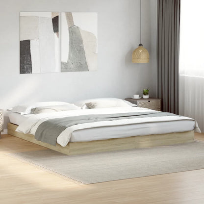 Bed Frame without Mattress Sonoma Oak 180x200 cm Super King Engineered Wood