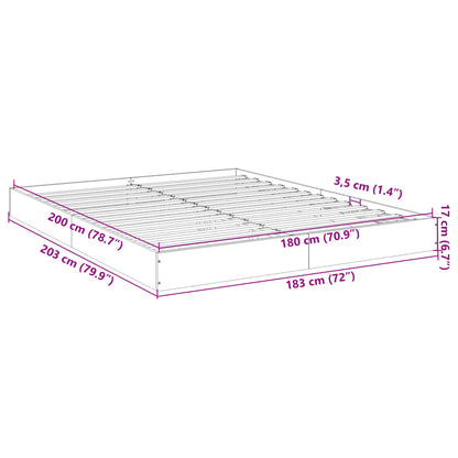 Bed Frame without Mattress Concrete Grey 180x200 cm Super King