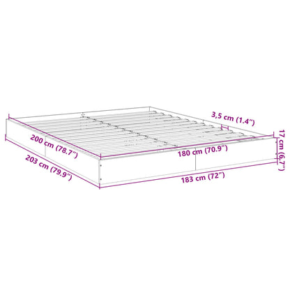 Bed Frame without Mattress Brown Oak 180x200 cm Super King Engineered Wood