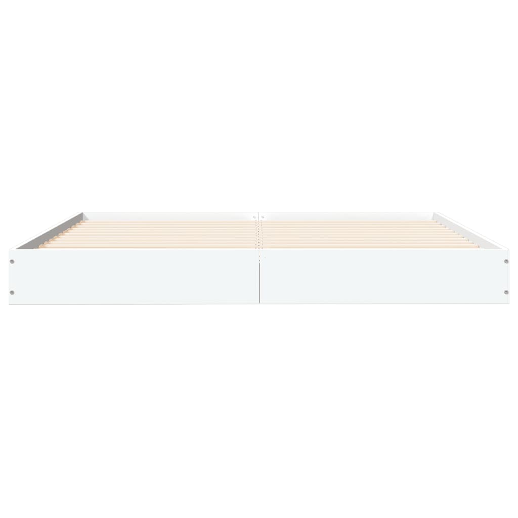 White Engineered Wood Bed Frame 160x200 cm - Mattress Not Included