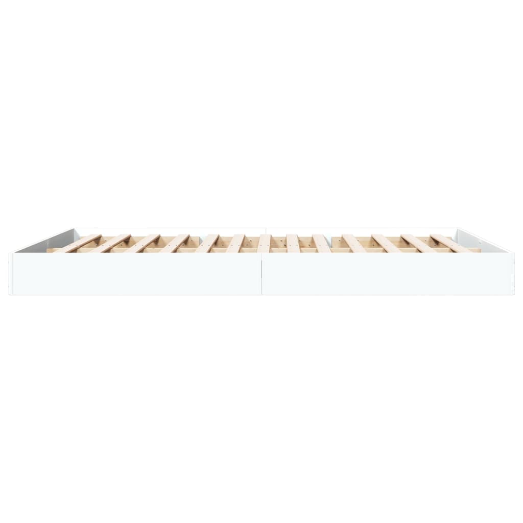 White Engineered Wood Bed Frame 160x200 cm - Mattress Not Included