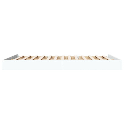 White Engineered Wood Bed Frame 160x200 cm - Mattress Not Included