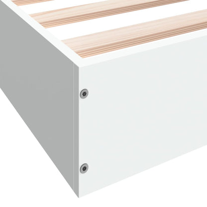 White Engineered Wood Bed Frame 160x200 cm - Mattress Not Included