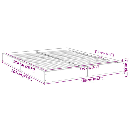 White Engineered Wood Bed Frame 160x200 cm - Mattress Not Included