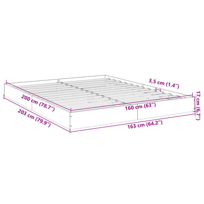 Sonoma Oak Bed Frame 160x200 cm – Engineered Wood, No Mattress