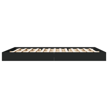 King Size Black Engineered Wood Bed Frame 150x200 cm - No Mattress