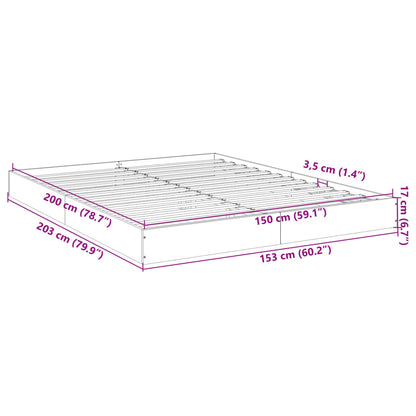 King Size Black Engineered Wood Bed Frame 150x200 cm - No Mattress