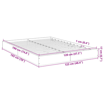 Stylish Black Engineered Wood Bed Frame, Small Double 120x190 cm
