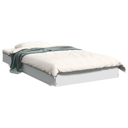 White Engineered Wood Bed Frame 100x200 cm - No Mattress Included