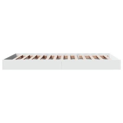 White Engineered Wood Bed Frame 100x200 cm - No Mattress Included