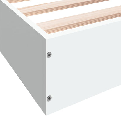 White Engineered Wood Bed Frame 100x200 cm - No Mattress Included