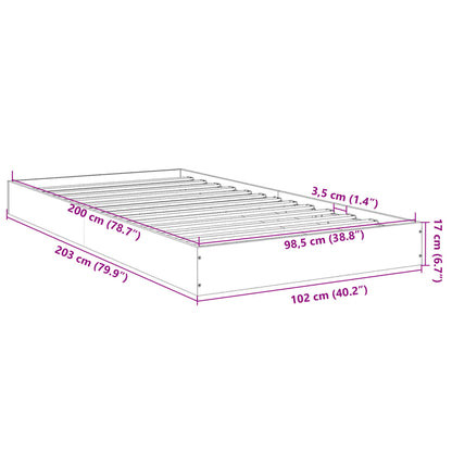 White Engineered Wood Bed Frame 100x200 cm - No Mattress Included