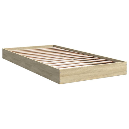 Sonoma Oak Engineered Wood Bed Frame 100x200 cm (Mattress Not Included)