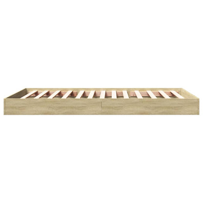 Sonoma Oak Engineered Wood Bed Frame 100x200 cm (Mattress Not Included)