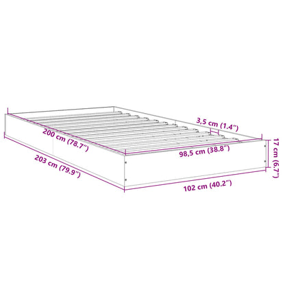 Sonoma Oak Engineered Wood Bed Frame 100x200 cm (Mattress Not Included)