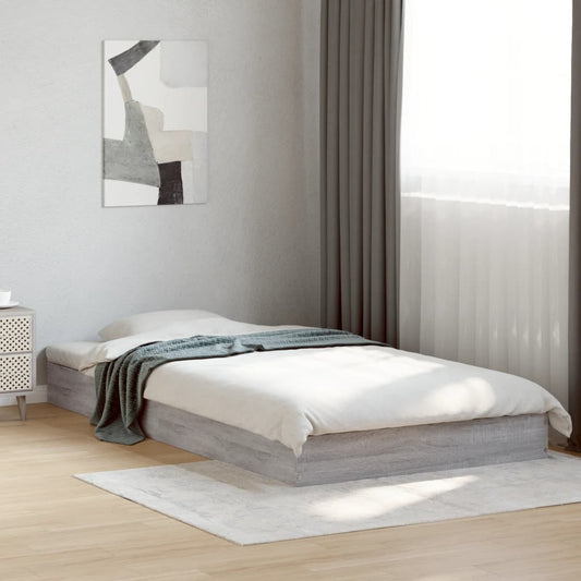 Grey Sonoma Engineered Wood Bed Frame 100x200 cm - No Mattress