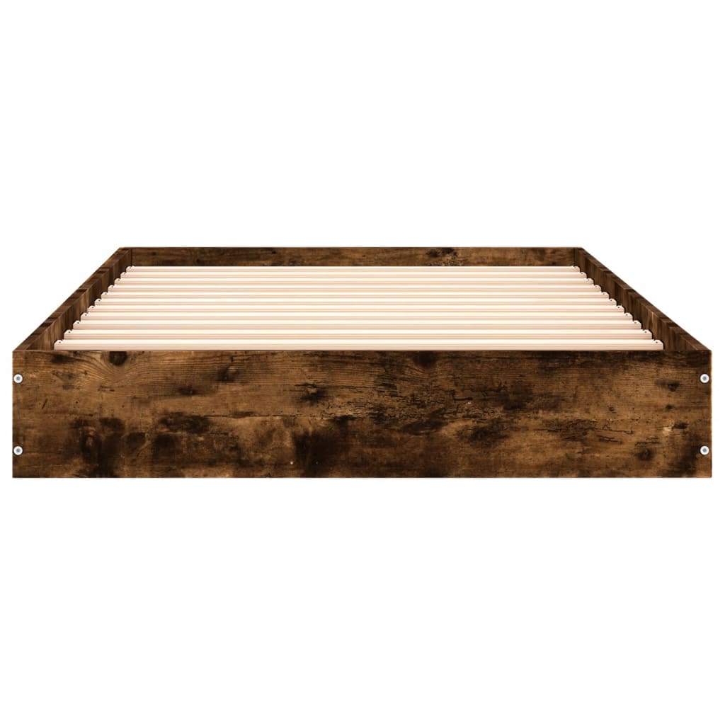 Smoked Oak Engineered Wood Bed Frame 90x200 cm - No Mattress