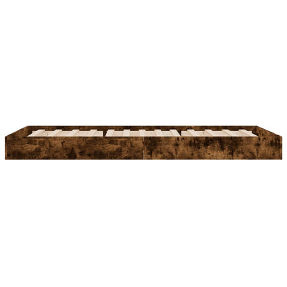 Smoked Oak Engineered Wood Bed Frame 90x200 cm - No Mattress