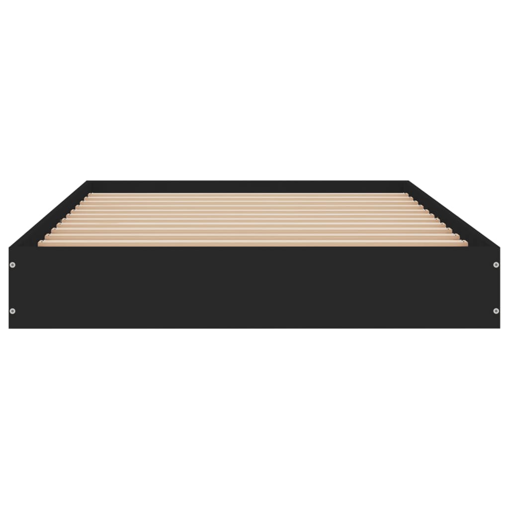 Black Engineered Wood Bed Frame 90x190 cm - Single Size