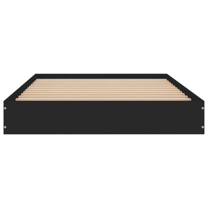Black Engineered Wood Bed Frame 90x190 cm - Single Size