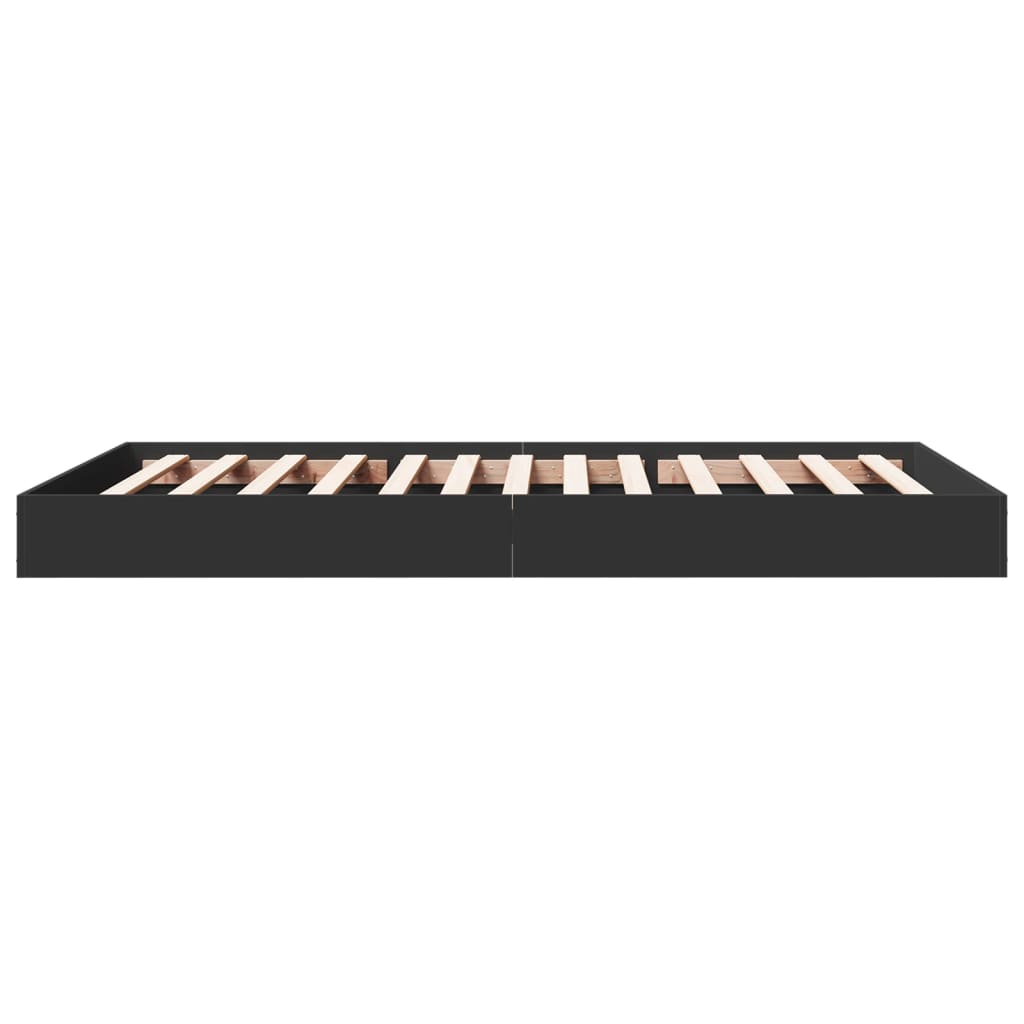 Black Engineered Wood Bed Frame 90x190 cm - Single Size