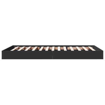 Black Engineered Wood Bed Frame 90x190 cm - Single Size
