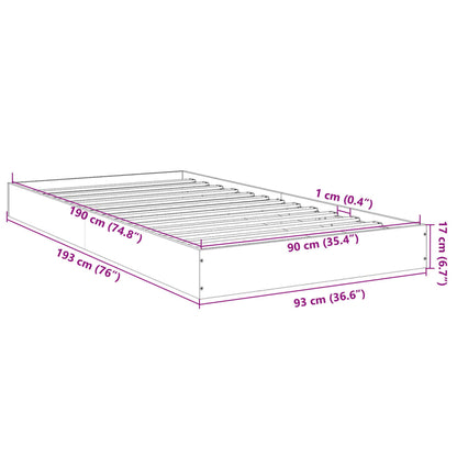 Black Engineered Wood Bed Frame 90x190 cm - Single Size