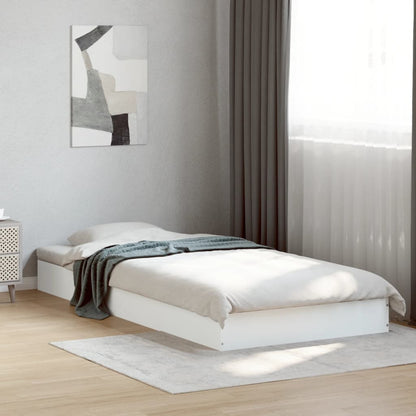 White Engineered Wood Bed Frame 75x190 cm - Small Single Size