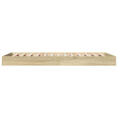 Sonoma Oak Small Single Bed Frame 75x190 cm - Engineered Wood