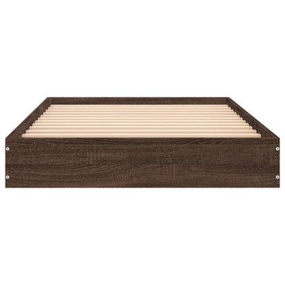 Brown Oak Small Single Bed Frame 75x190 cm - Engineered Wood