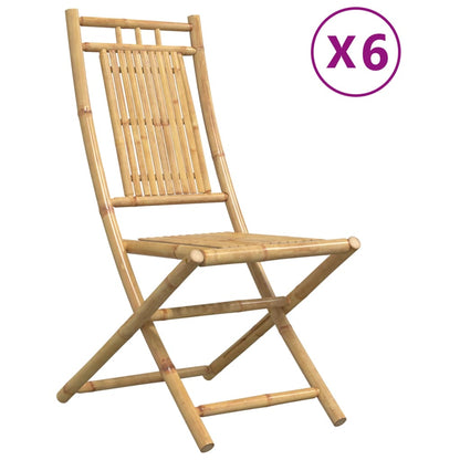 6-Piece Bamboo Folding Garden Chairs Set, 46x66x99 cm