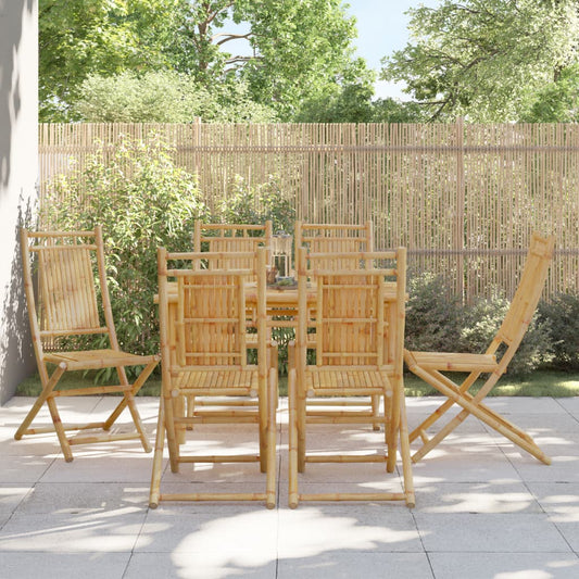 6-Piece Bamboo Folding Garden Chairs Set, 46x66x99 cm