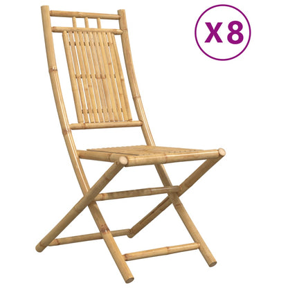 8-Piece Bamboo Folding Garden Chairs Set - Durable & Stylish